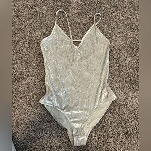 Flirtitude Crushed Velvet Strappy Bodysuit